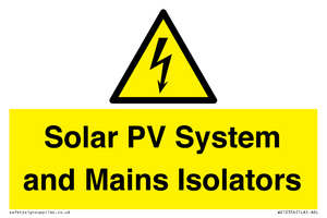 Solar PV System and Mains Isolators